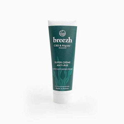 Super crème anti-âge Breezh au CBD et aux algues marines, conçue pour hydrater, protéger et revitaliser la peau. Soin naturel Made in France, idéal pour une routine beauté anti-rides et anti-pollution