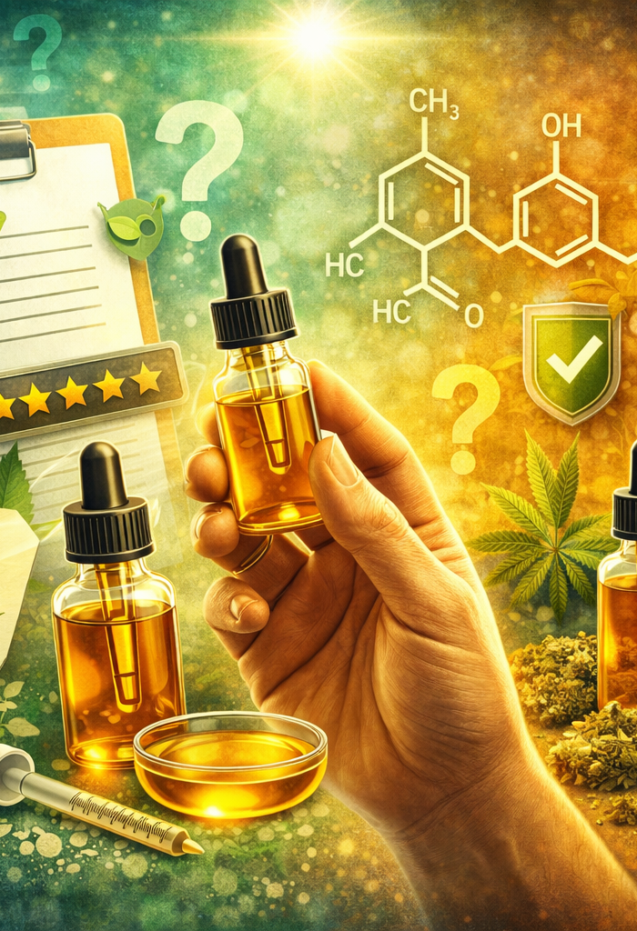 Illustration du choix du CBD avec huile fleurs et critères de qualité pour sélectionner le meilleur produit CBD en 2026