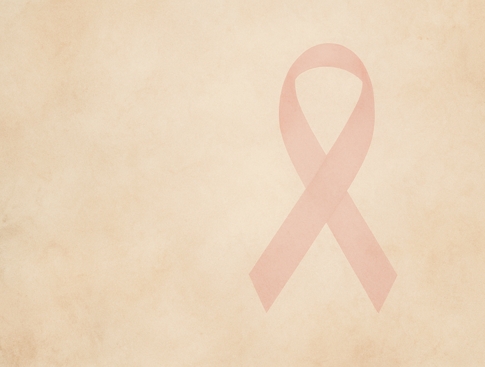 fond naturel avec subtil ruban rose (overlay 20 %). (pas de texte - octobre rose)