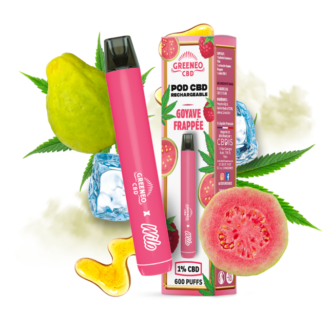 Pod rechargeable Goyave Frappée – Wilo × Greeneo — Kit + 1 cartouche