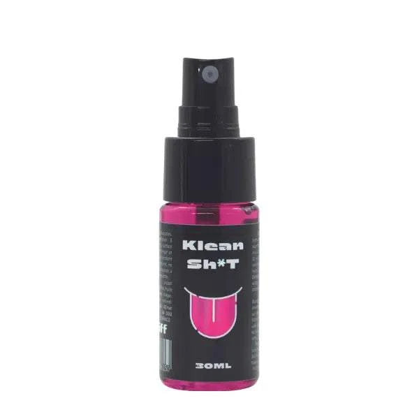 Spray nettoyant Klean Shit de la marque Spliff, conçu pour éliminer les traces de THC. Format 30ml, idéal pour une hygiène buccale rapide et efficace.