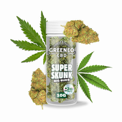 Super Skunk 11 % – Fleur CBD – Greeneo — 13 g (10 g + 3 g offerts)
