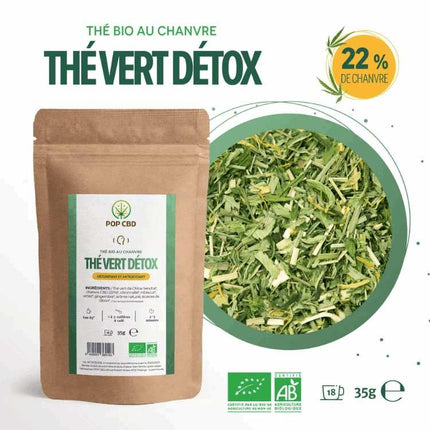 Thé vert détox cbd Bio - POPCBD - HerBeevor