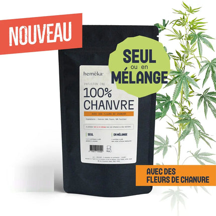 Mélange de feuilles et fleurs de chanvre Hemeka à infuser